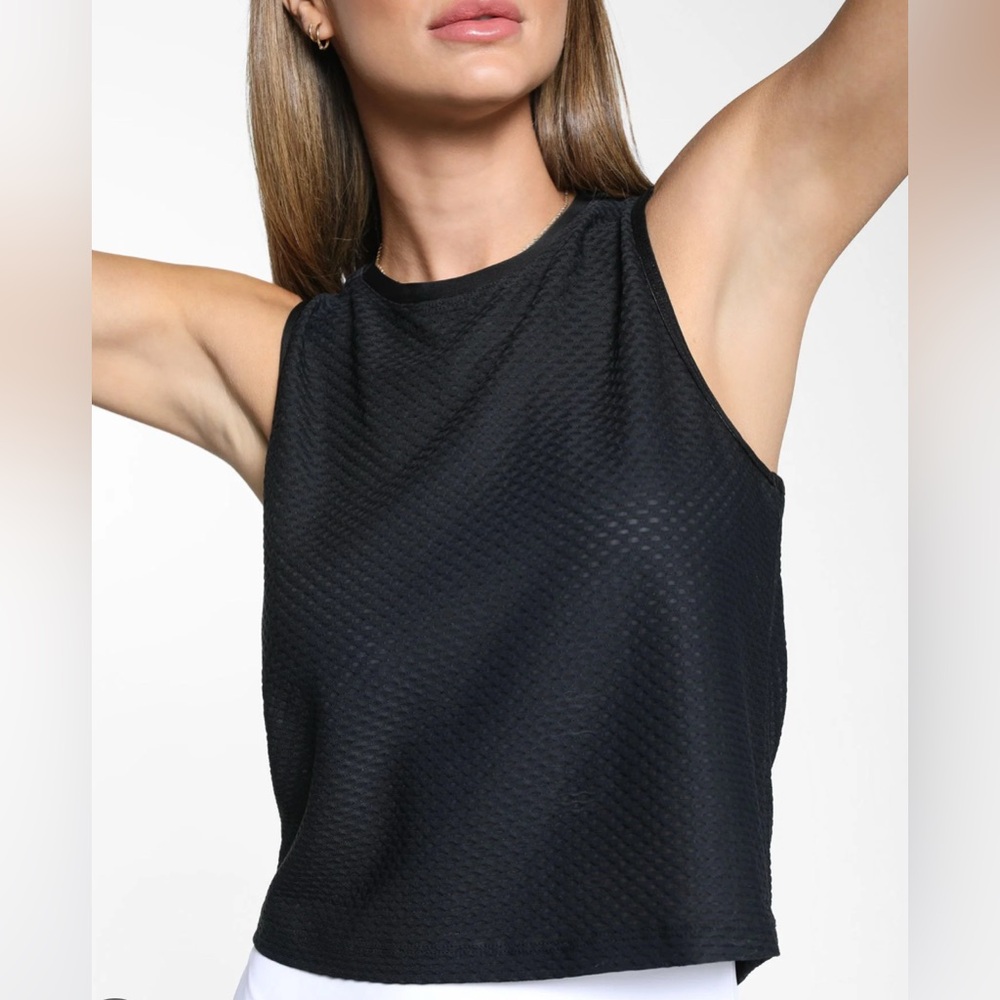 Koral Black Textured Tank Top
